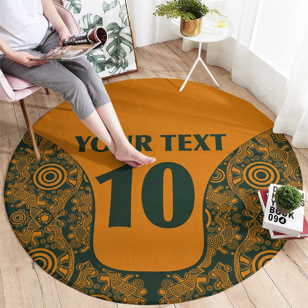 Custom Australia Rugby Championship 2024 Round Carpet Aboriginal Art Tattoo Pattern LT03 - Polynesian Pride