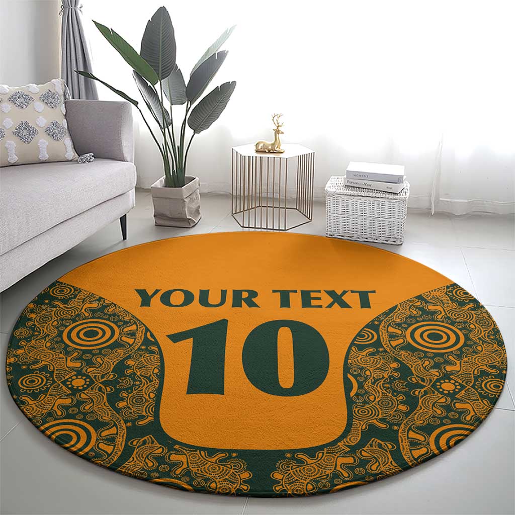 Custom Australia Rugby Championship 2024 Round Carpet Aboriginal Art Tattoo Pattern LT03 - Polynesian Pride