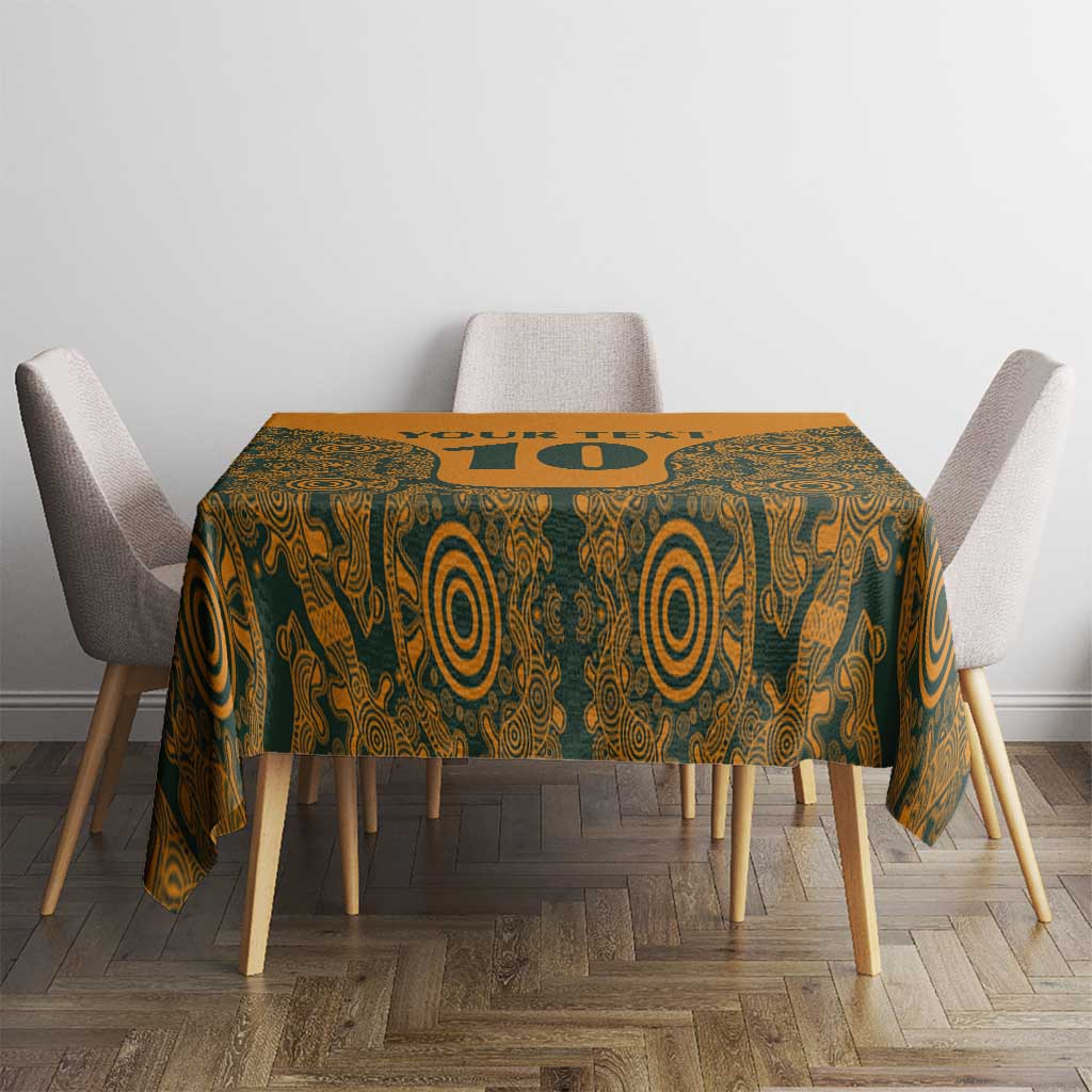 Custom Australia Rugby Championship 2024 Tablecloth Aboriginal Art Tattoo Pattern
