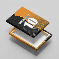 Custom New Zealand and Australia Rugby Championship 2024 Canvas Wall Art Maori Warrior and Kangaroo Mascot with Fern Aboriginal