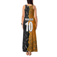 Custom New Zealand and Australia Rugby Championship 2024 Tank Maxi Dress Maori Warrior and Kangaroo Mascot with Fern Aboriginal