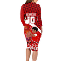 personalised-tonga-rugby-long-sleeve-bodycon-dress-sipi-tau-dance-coat-of-arms-ngatu-pattern