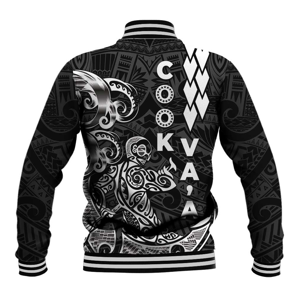 Cook Islands Vaa Polynesian Art Tattoo Baseball Jacket Black Color