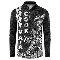 Cook Islands Vaa Polynesian Art Tattoo Button Sweatshirt Black Color