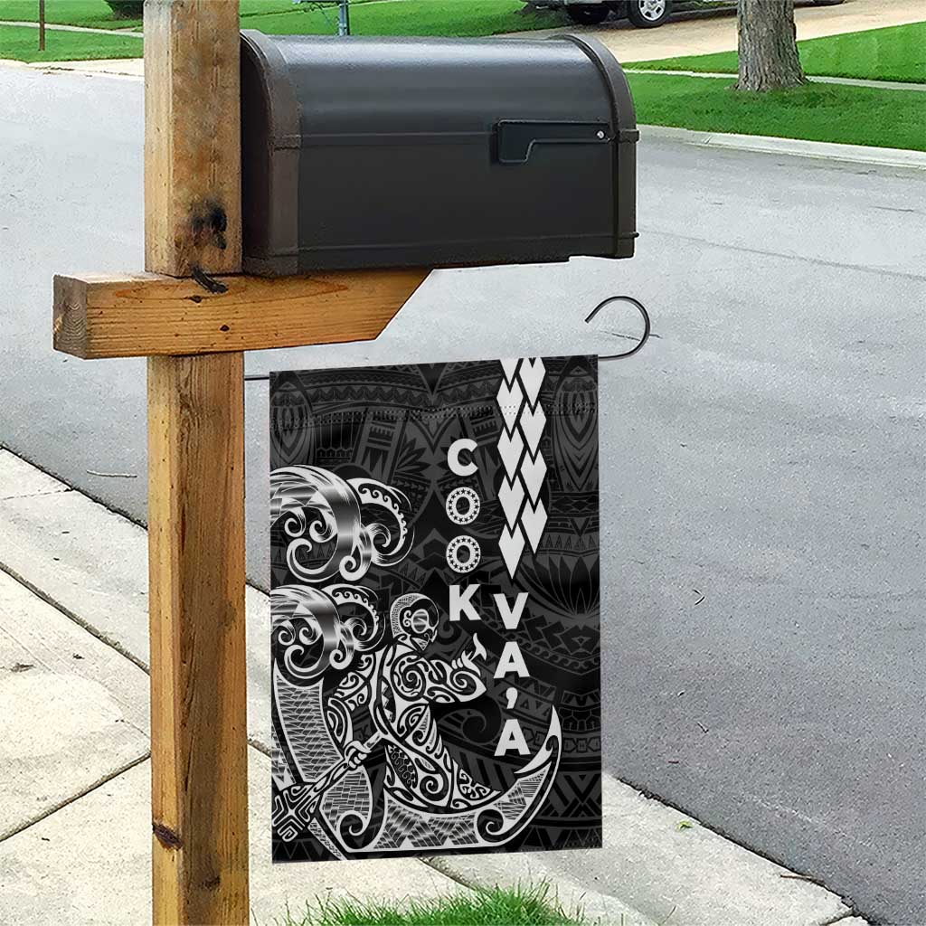 Cook Islands Vaa Polynesian Art Tattoo Garden Flag Black Color