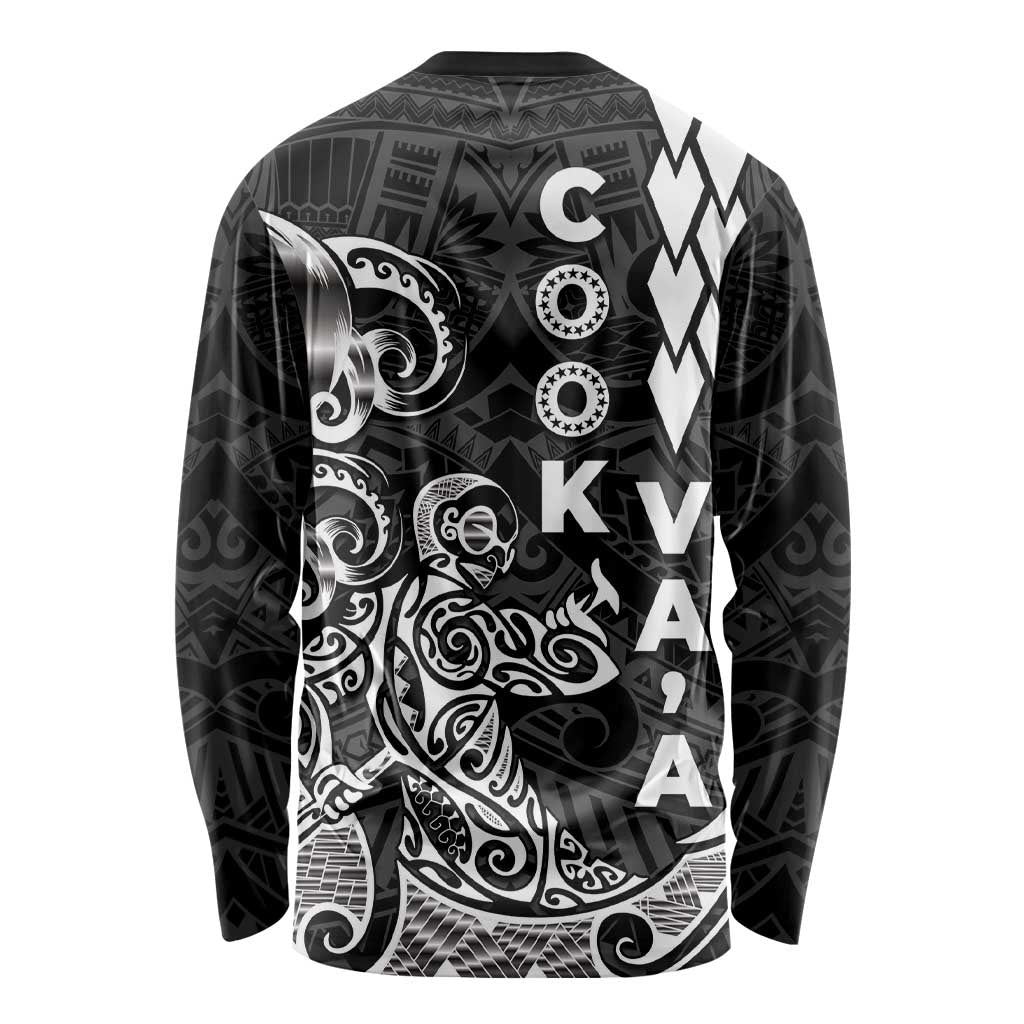 Cook Islands Vaa Polynesian Art Tattoo Long Sleeve Shirt Black Color