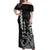Cook Islands Vaa Polynesian Art Tattoo Off Shoulder Maxi Dress Black Color