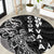 Cook Islands Vaa Polynesian Art Tattoo Round Carpet Black Color