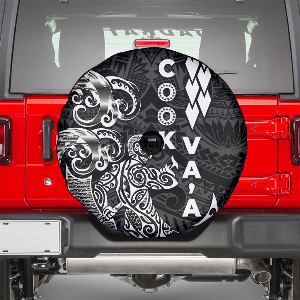 Cook Islands Vaa Polynesian Art Tattoo Spare Tire Cover Black Color