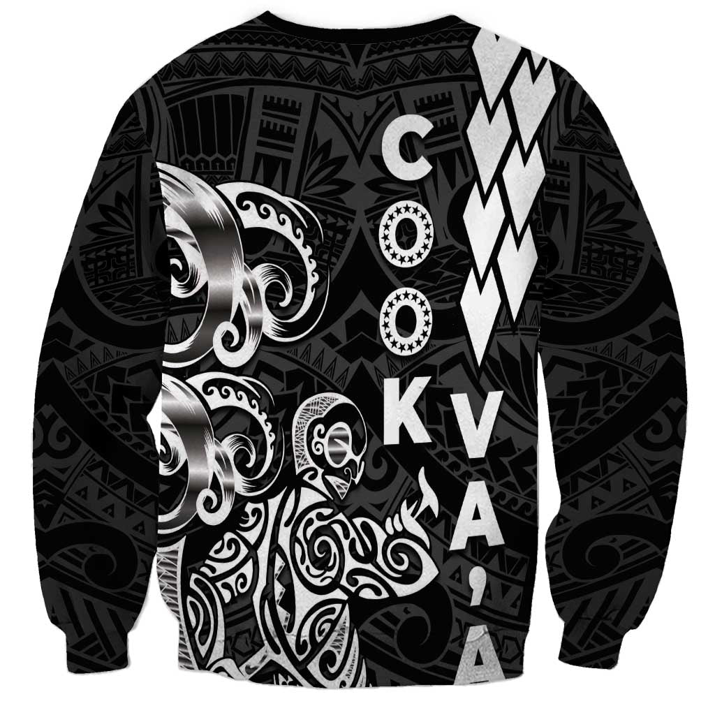 Cook Islands Vaa Polynesian Art Tattoo Sweatshirt Black Color