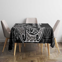 Cook Islands Vaa Polynesian Art Tattoo Tablecloth Black Color