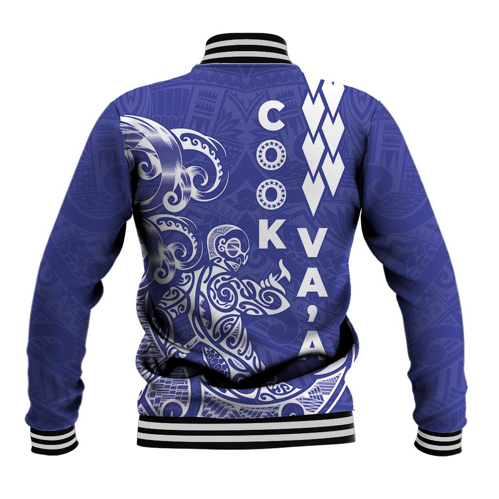 Cook Islands Vaa Polynesian Art Tattoo Baseball Jacket Blue Color