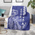 Cook Islands Vaa Polynesian Art Tattoo Blanket Blue Color