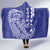 Cook Islands Vaa Polynesian Art Tattoo Hooded Blanket Blue Color