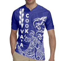 Cook Islands Vaa Polynesian Art Tattoo Rugby Jersey Blue Color