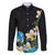 Hawaiian Plumeria and Turtle Family Matching Summer Maxi Dress and Hawaiian Shirt with Polynesian Tribal Art Pattern Vintage Vibes