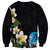 Hawaiian Plumeria and Turtle Sweatshirt with Polynesian Tribal Art Pattern Vintage Vibes