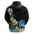 Hawaiian Plumeria and Turtle Zip Hoodie with Polynesian Tribal Art Pattern Vintage Vibes