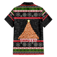 Personalized New Zealand Meri Kirihimete Family Matching Off Shoulder Long Sleeve Dress and Hawaiian Shirt Maori Warrior with Rugby Christmas Tree LT03 - Polynesian Pride