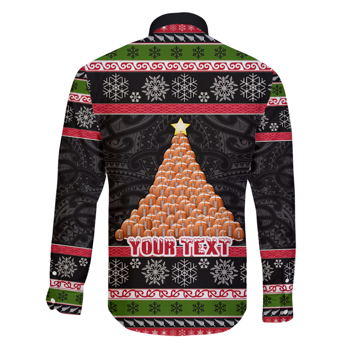 Personalized New Zealand Meri Kirihimete Family Matching Off Shoulder Maxi Dress and Hawaiian Shirt Maori Warrior with Rugby Christmas Tree LT03 - Polynesian Pride