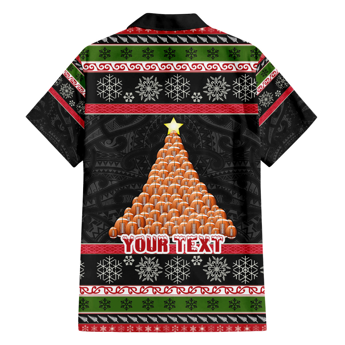Personalized New Zealand Meri Kirihimete Family Matching Tank Maxi Dress and Hawaiian Shirt Maori Warrior with Rugby Christmas Tree LT03 - Polynesian Pride