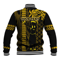 Custom Hawaii Baseball Jacket Ukelele and Hula Girl Mix Kakau Pattern LT03 - Polynesian Pride