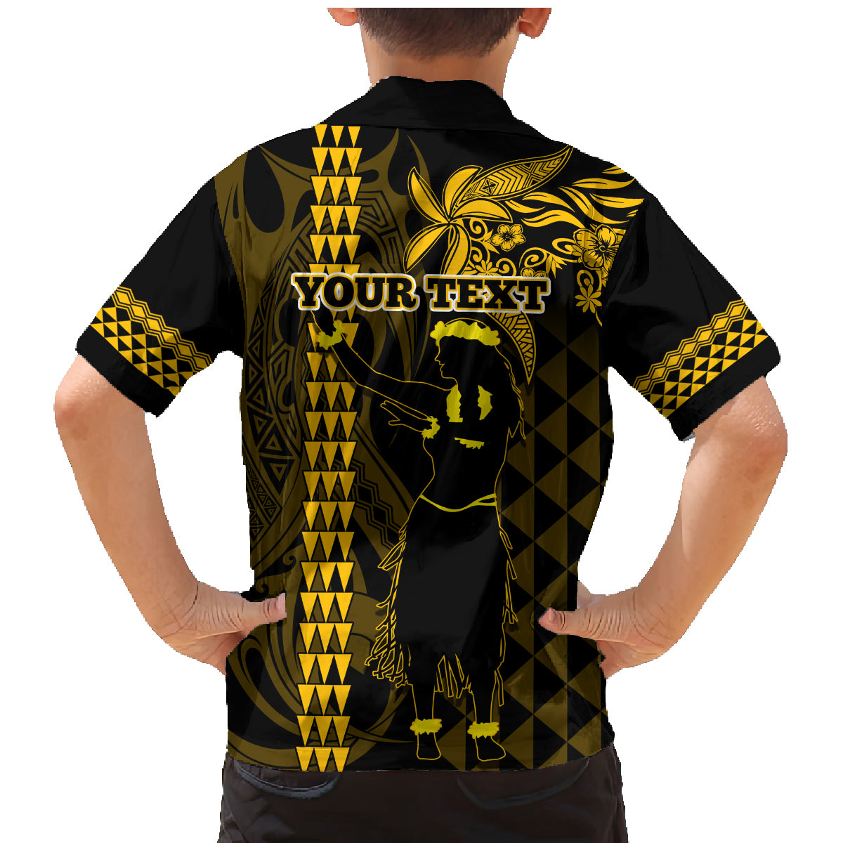 Custom Hawaii Family Matching Mermaid Dress and Hawaiian Shirt Ukelele and Hula Girl Mix Kakau Pattern LT03 - Polynesian Pride