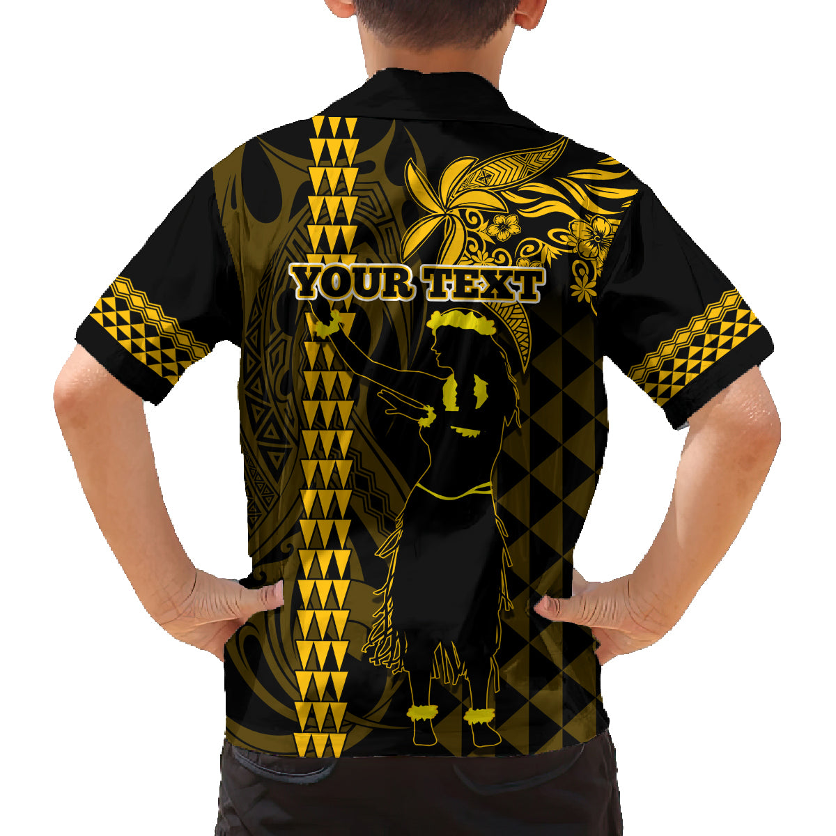 Custom Hawaii Family Matching Puletasi Dress and Hawaiian Shirt Ukelele and Hula Girl Mix Kakau Pattern LT03 - Polynesian Pride