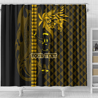 Custom Hawaii Shower Curtain Ukelele and Hula Girl Mix Kakau Pattern LT03 - Polynesian Pride