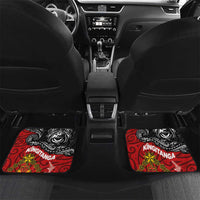 The Kingitanga - Maori King Movement Car Mats Ko Te Mana Motuhake Emblem with Moko and Polynesian Art Tattoo