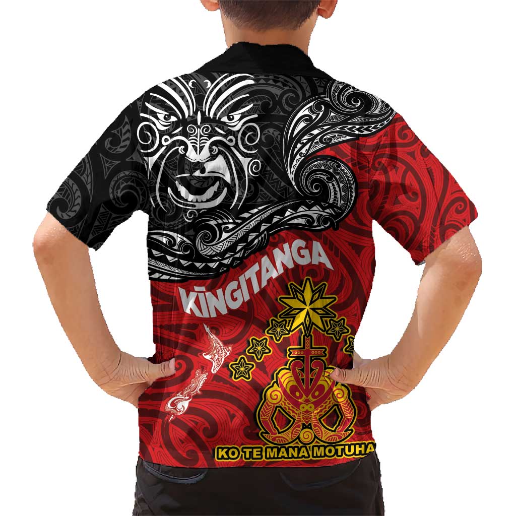 The Kingitanga - Maori King Movement Hawaiian Shirt Ko Te Mana Motuhake Emblem with Moko and Polynesian Art Tattoo