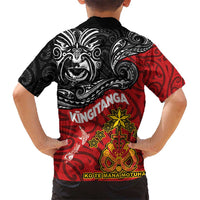 The Kingitanga - Maori King Movement Hawaiian Shirt Ko Te Mana Motuhake Emblem with Moko and Polynesian Art Tattoo