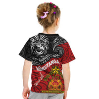 The Kingitanga - Maori King Movement Kid T Shirt Ko Te Mana Motuhake Emblem with Moko and Polynesian Art Tattoo