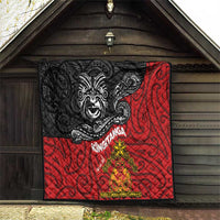 The Kingitanga - Maori King Movement Quilt Ko Te Mana Motuhake Emblem with Moko and Polynesian Art Tattoo