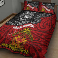 The Kingitanga - Maori King Movement Quilt Bed Set Ko Te Mana Motuhake Emblem with Moko and Polynesian Art Tattoo