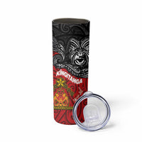 The Kingitanga - Maori King Movement Skinny Tumbler Ko Te Mana Motuhake Emblem with Moko and Polynesian Art Tattoo LT03