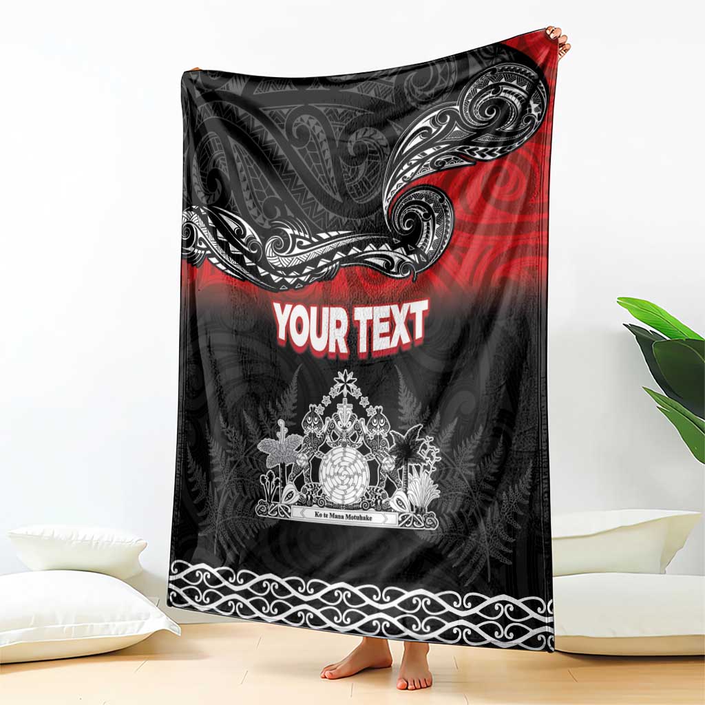 Personalised The Kingitanga - Maori King Movement Blanket Te Paki-o-Matariki with Silver Ferns and Polynesian Art Tattoo