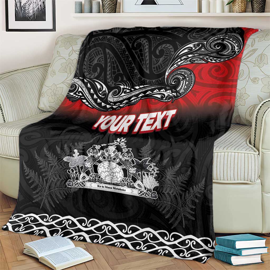 Personalised The Kingitanga - Maori King Movement Blanket Te Paki-o-Matariki with Silver Ferns and Polynesian Art Tattoo