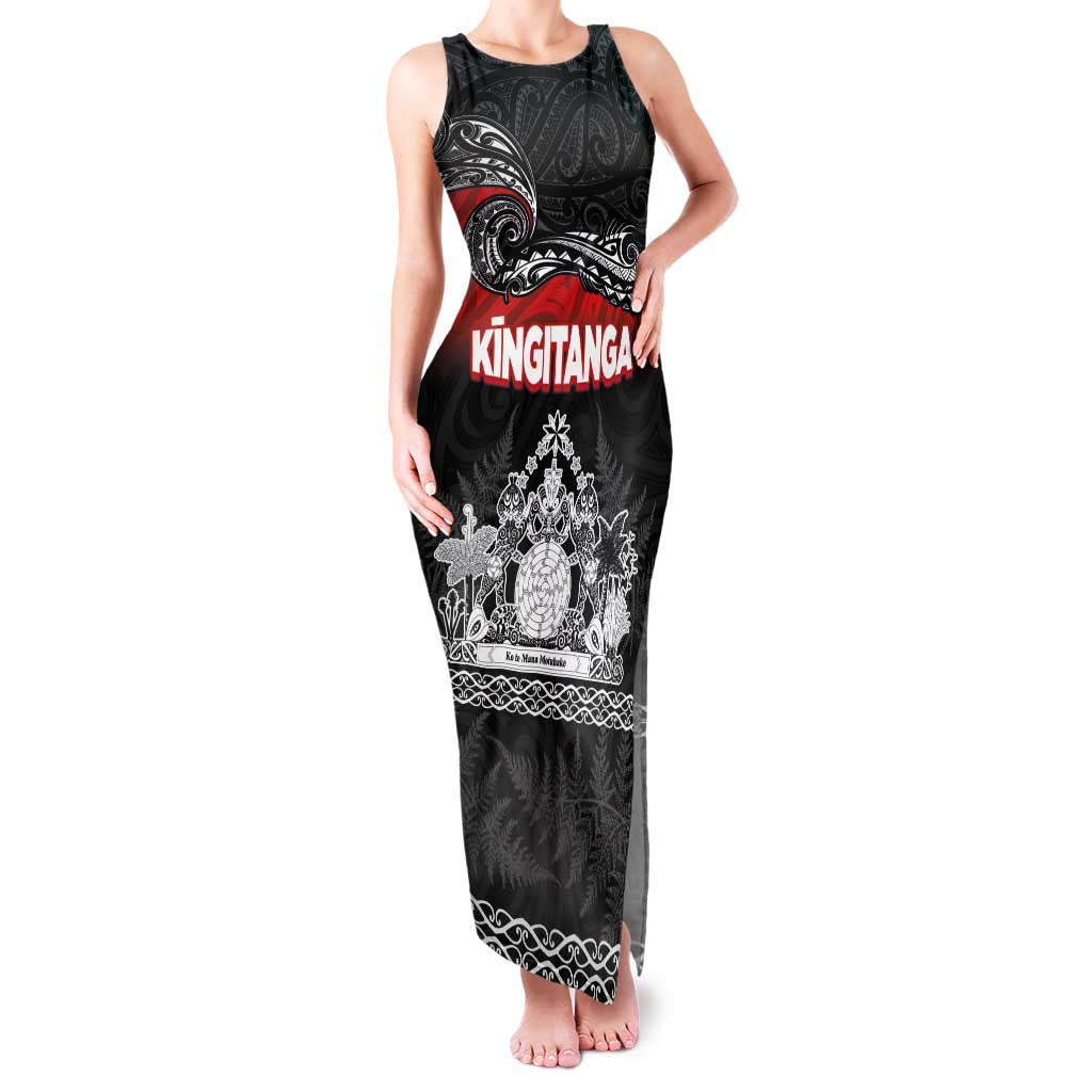 Personalised The Kingitanga - Maori King Movement Family Matching Tank Maxi Dress and Hawaiian Shirt Te Paki-o-Matariki with Silver Ferns and Polynesian Art Tattoo
