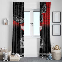 Personalised The Kingitanga - Maori King Movement Window Curtain Te Paki-o-Matariki with Silver Ferns and Polynesian Art Tattoo