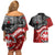 Maori Kotahitanga Couples Matching Off Shoulder Short Dress and Hawaiian Shirt Aotearoa Spirit with Maori Mask and Polynesian Art Tattoo