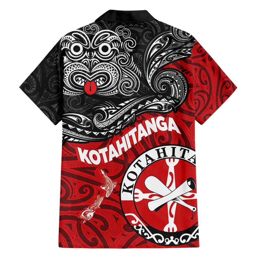 Maori Kotahitanga Family Matching Short Sleeve Bodycon Dress and Hawaiian Shirt Aotearoa Spirit with Maori Mask and Polynesian Art Tattoo LT03 - Polynesian Pride