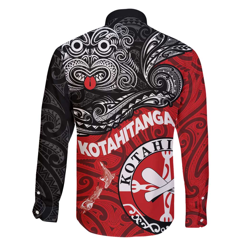 Maori Kotahitanga Family Matching Tank Maxi Dress and Hawaiian Shirt Aotearoa Spirit with Maori Mask and Polynesian Art Tattoo LT03 - Polynesian Pride