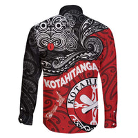 Maori Kotahitanga Family Matching Tank Maxi Dress and Hawaiian Shirt Aotearoa Spirit with Maori Mask and Polynesian Art Tattoo LT03 - Polynesian Pride
