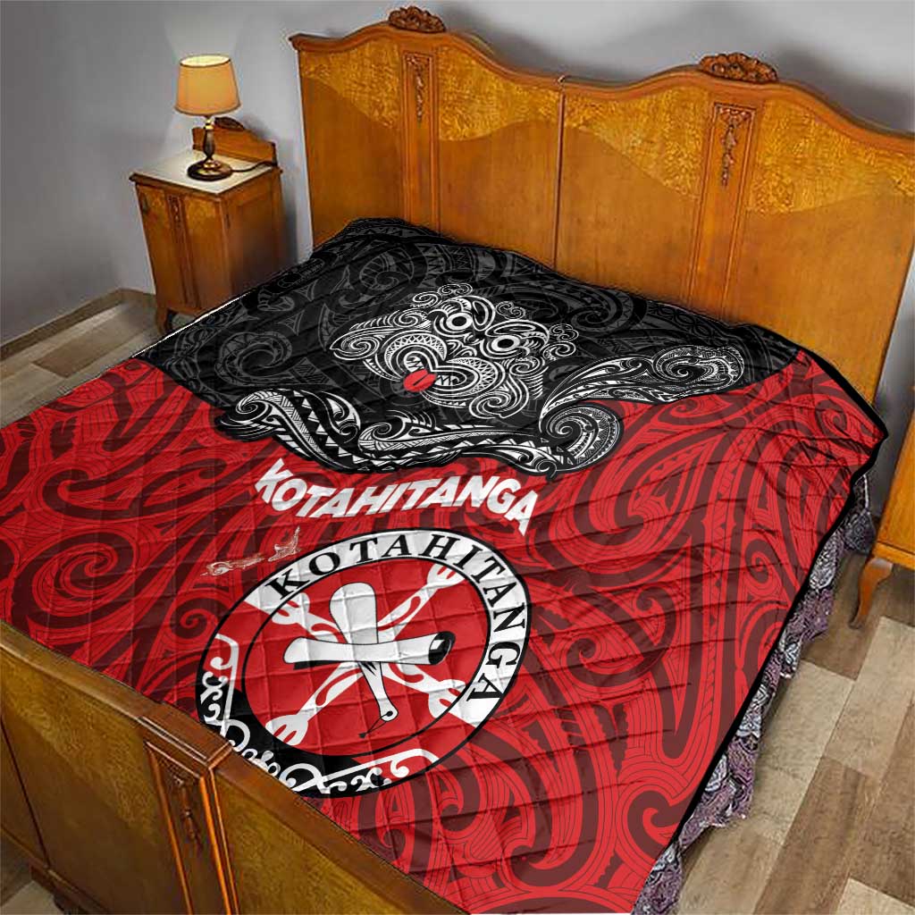 Maori Kotahitanga Quilt Aotearoa Spirit with Maori Mask and Polynesian Art Tattoo