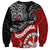 Maori Kotahitanga Sweatshirt Aotearoa Spirit with Maori Mask and Polynesian Art Tattoo
