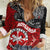 Maori Kotahitanga Women Casual Shirt Aotearoa Spirit with Maori Mask and Polynesian Art Tattoo