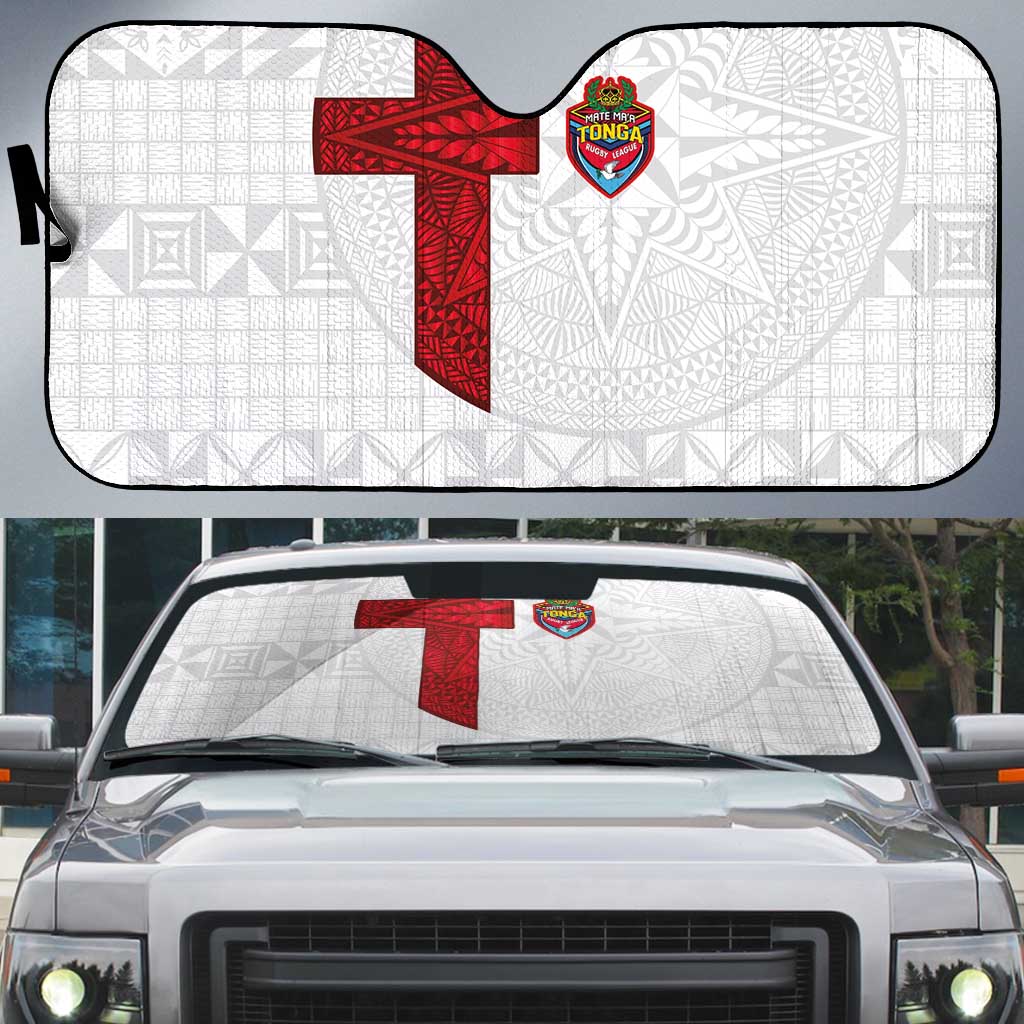 Tonga Ngatu Art Rugby Mate Ma'a Auto Sun Shade - Polynesian Pride