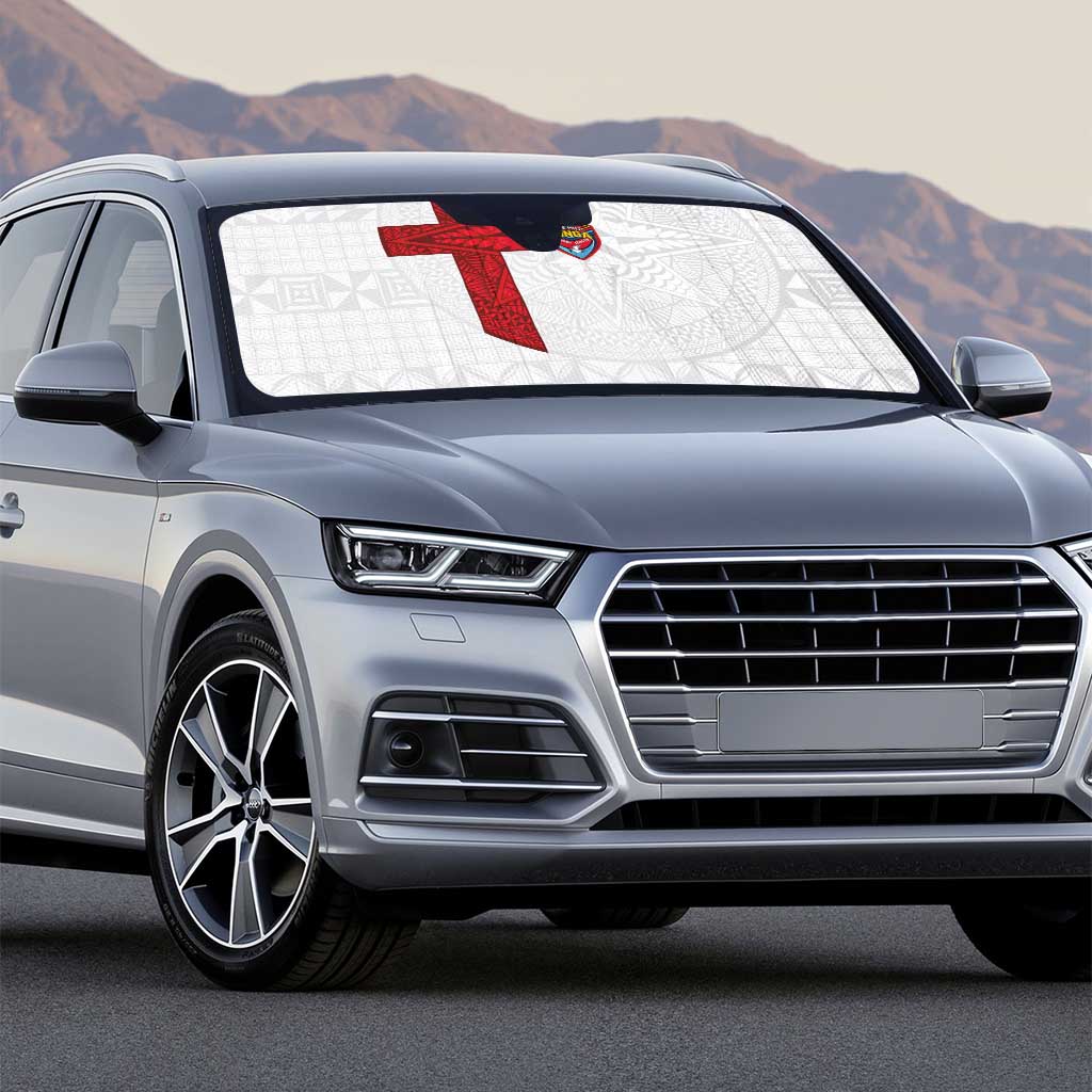 Tonga Ngatu Art Rugby Mate Ma'a Auto Sun Shade - Polynesian Pride