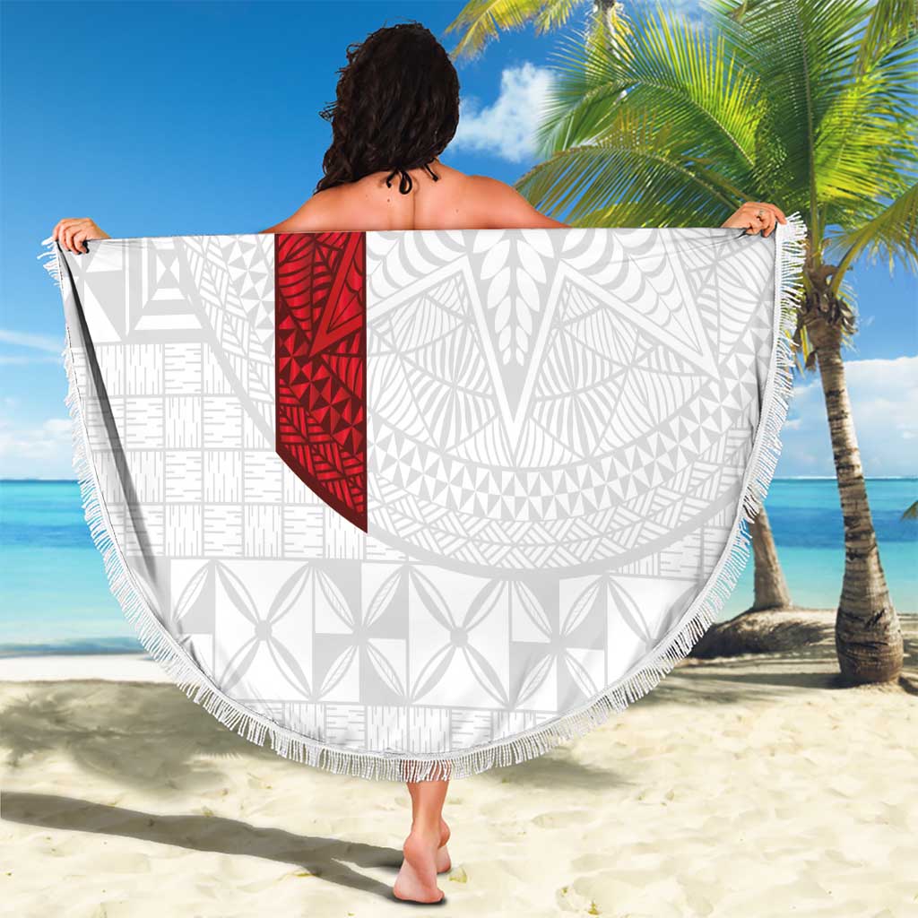 Tonga Ngatu Art Rugby Mate Ma'a Beach Blanket - Polynesian Pride